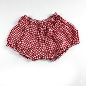 Red Gingham Check Bloomers Shorts Baby Toddler Ruffle Trim Cotton Blend Size XL